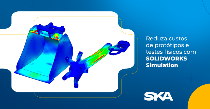 arte gráfica com peças no software solidworks simulation