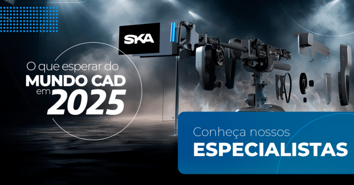 arte gráfica sobre os especialistas do videocast SKA sobre o SOLIDWORKS 2025