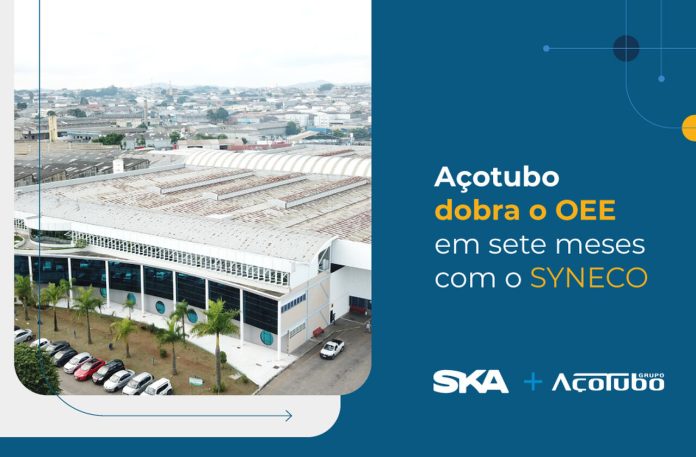 arte gráfica do case de sucesso sobre o uso do SYNECO e Lantek na Açotubo