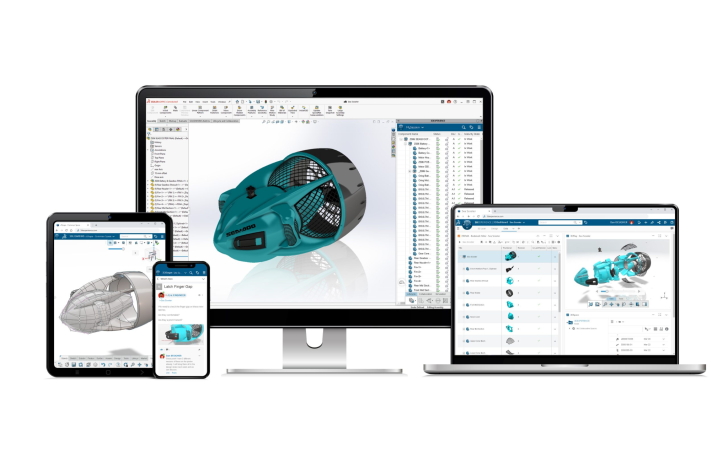 telas ilustrando a evolução e história do solidworks