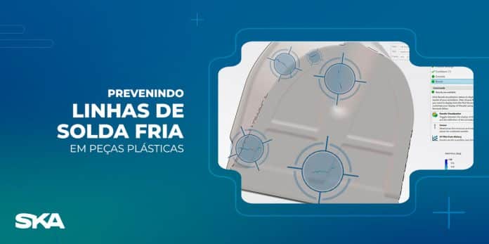 arte gráfica com tela de simulação prevenindo linha de solda fria