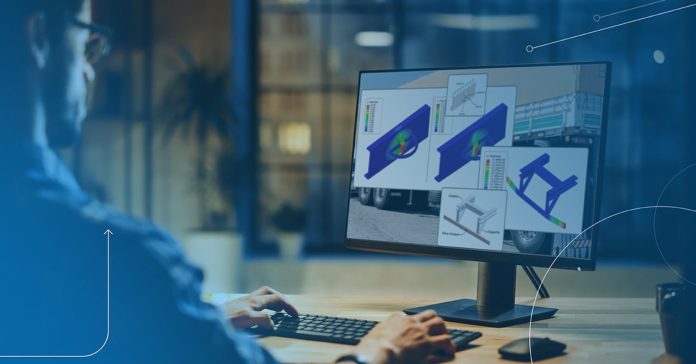 homem usando simulia abaqus para atender normas regulamentadoras em projetos de implementos rodoviarios