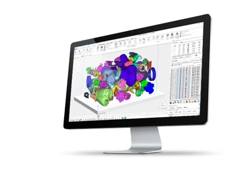 Mockup demonstrando software Materialise Magics