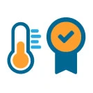 Ícone termômetro e certificado